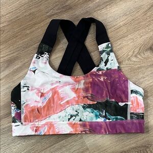 Lululemon Athletica Floral and Black Sports Bra